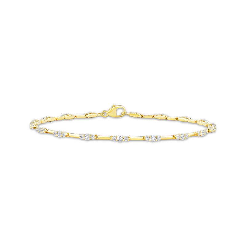 Main Image 1 of Diamond Trios Bracelet 1 ct tw 10K Yellow Gold 7.25"