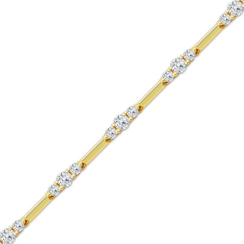 Main Image 2 of Diamond Trios Bracelet 1 ct tw 10K Yellow Gold 7.25"