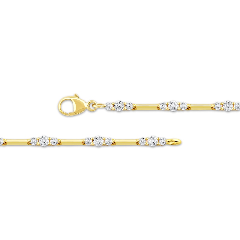 Main Image 3 of Diamond Trios Bracelet 1 ct tw 10K Yellow Gold 7.25"