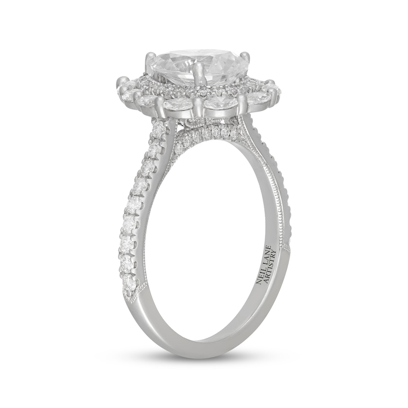 Main Image 2 of Neil Lane Artistry Pear-Shaped Lab-Grown Diamond Double Halo Engagement Ring 2-1/2 ct tw 14K White Gold