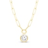 Thumbnail Image 1 of STUDIO BY KAY Lab-Grown Diamonds Round-Cut Solitaire Necklace 1 ct tw 24K Yellow Gold Vermeil Sterling Silver 18" (F/SI2)