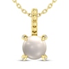Thumbnail Image 1 of Cultured Pearl & Diamond Accent Necklace 10K Yellow Gold 18"