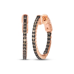 Le Vian Diamond Inside-Out Hoop Earrings 1/2 ct tw 14K Strawberry Gold