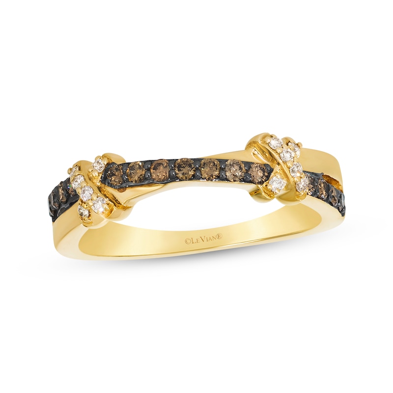 Main Image 1 of Le Vian Kiss Collection Diamond Crossover Ring 1/3 ct tw 14K Honey Gold