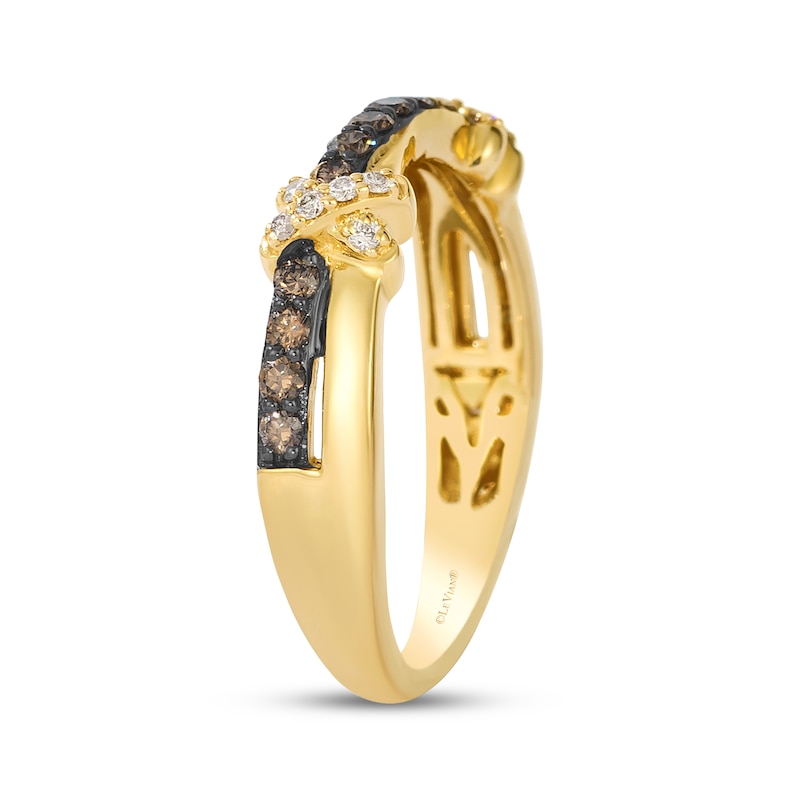 Main Image 2 of Le Vian Kiss Collection Diamond Crossover Ring 1/3 ct tw 14K Honey Gold