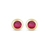Thumbnail Image 2 of STUDIO BY KAY Lab-Created Ruby Bezel-Set Solitaire Stud Earrings 24K Yellow Gold Vermeil Sterling Silver