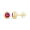 Thumbnail Image 3 of STUDIO BY KAY Lab-Created Ruby Bezel-Set Solitaire Stud Earrings 24K Yellow Gold Vermeil Sterling Silver