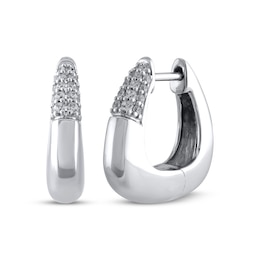 STUDIO BY KAY Diamond Pavé Hoop Earrings 1/5 ct tw Sterling Silver