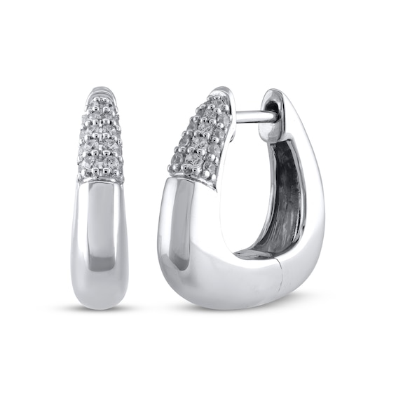 STUDIO BY KAY Diamond Pavé Hoop Earrings 1/5 ct tw Sterling Silver