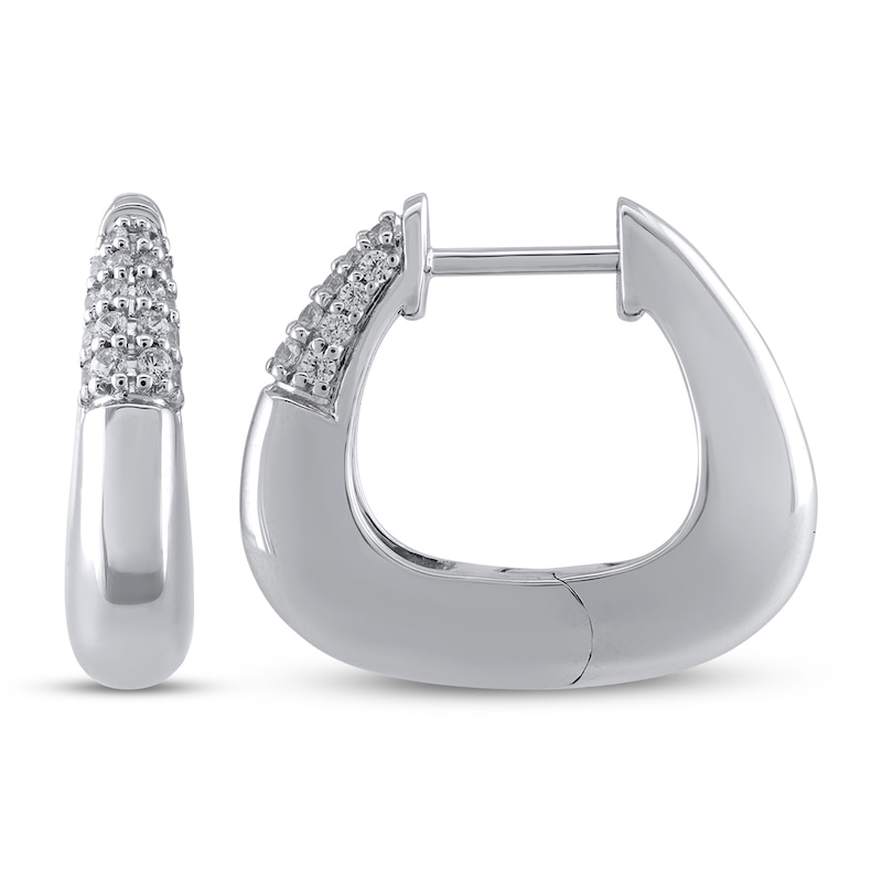 Main Image 3 of STUDIO BY KAY Diamond Pavé Hoop Earrings 1/5 ct tw Sterling Silver