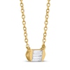 Thumbnail Image 2 of STUDIO BY KAY Baguette-Cut Multi-Diamond Necklace 1/10 ct tw 24K Yellow Gold Vermeil Sterling Silver 18"