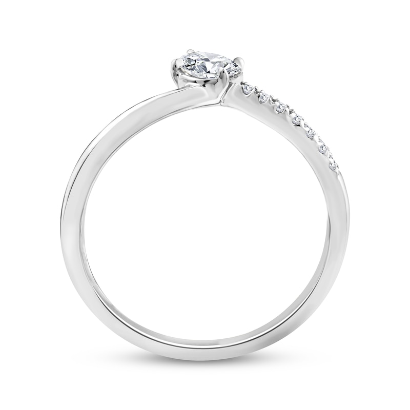 Main Image 3 of KAY Lab-Grown Diamonds Oval-Cut Curve Ring 1/4 ct tw 10K White Gold