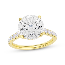 KAY Signature Collection Round-Cut Hidden Halo Engagement Ring 4-1/2 ct tw 14K Yellow Gold
