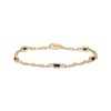 Thumbnail Image 1 of STUDIO BY KAY Baguette-Cut Blue Lab-Created Sapphire Station Bracelet 24K Yellow Gold Vermeil Sterling Silver 7.5"