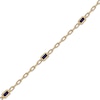 Thumbnail Image 2 of STUDIO BY KAY Baguette-Cut Blue Lab-Created Sapphire Station Bracelet 24K Yellow Gold Vermeil Sterling Silver 7.5"