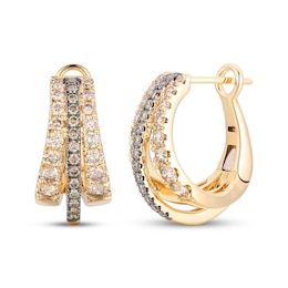 Le Vian Good Karma Diamond Split Hoop Earrings 7/8 ct tw 14K Honey Gold