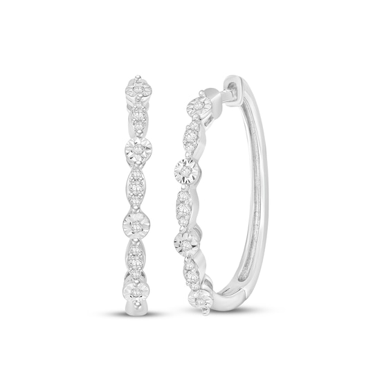 Diamond Hoop Earrings 1/8 ct tw Sterling Silver