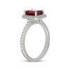 Thumbnail Image 2 of Neil Lane Radiant-Cut Rhodolite Garnet & Diamond Halo Engagement Ring 1/2 ct tw 14K White Gold