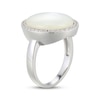 Thumbnail Image 2 of STUDIO BY KAY Mother-of-Pearl & White Lab-Created Sapphire Halo Ring Sterling Silver