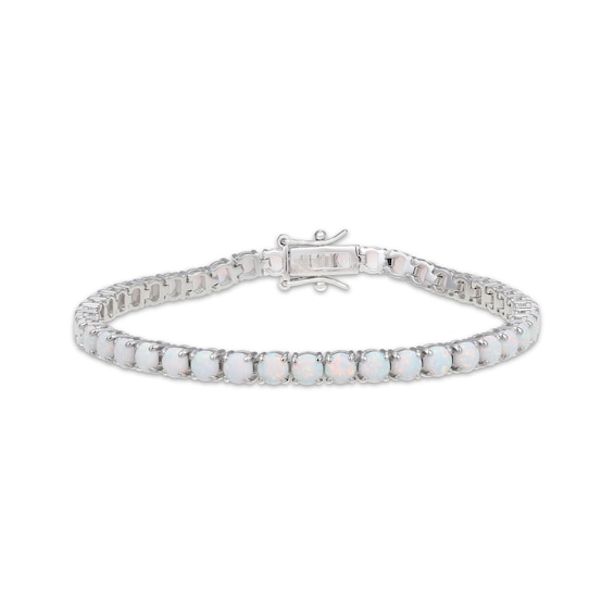 STUDIO BY KAY Lab-Created Opal Tennis Bracelet Sterling Silver 7.25"