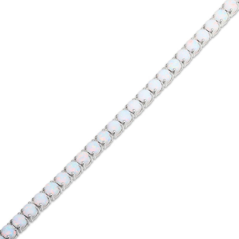 Main Image 2 of STUDIO BY KAY Lab-Created Opal Tennis Bracelet Sterling Silver 7.25"