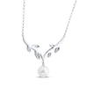 Thumbnail Image 3 of Cultured Pearl & White Lab-Created Sapphire Vine Necklace Sterling Silver 18"