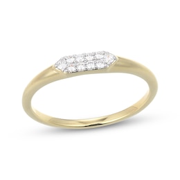 STUDIO BY KAY Lab-Grown Diamond Signet Ring 1/10 ct tw 24K Yellow Gold Vermeil Sterling Silver