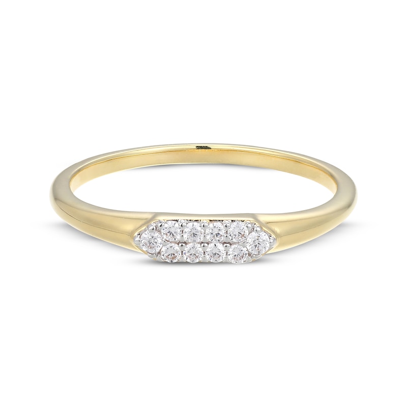 Main Image 3 of STUDIO BY KAY Lab-Grown Diamond Signet Ring 1/10 ct tw 24K Yellow Gold Vermeil Sterling Silver
