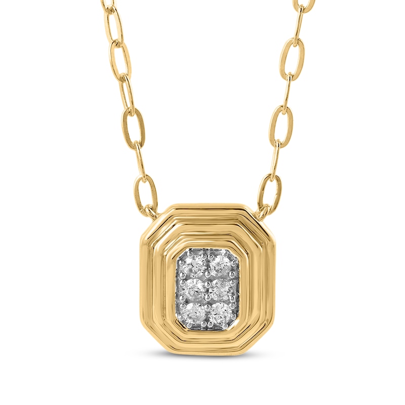 Main Image 1 of STUDIO BY KAY Lab-Grown Diamond Pavé Necklace 1/10 ct tw 24K Yellow Gold Vermeil Sterling Silver 18"