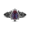Thumbnail Image 4 of Disney Treasures The Nightmare Before Christmas Lab-Created Alexandrite & Diamond Ring 1/8 ct tw Black Rhodium-Plated Sterling Silver