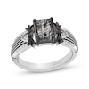 Thumbnail Image 1 of Disney Treasures The Nightmare Before Christmas Octagon-Cut Black Quartz & Diamond Ring 1/20 ct tw Sterling Silver