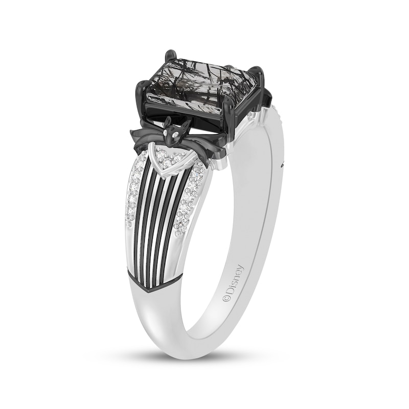 Main Image 2 of Disney Treasures The Nightmare Before Christmas Octagon-Cut Black Quartz & Diamond Ring 1/20 ct tw Sterling Silver