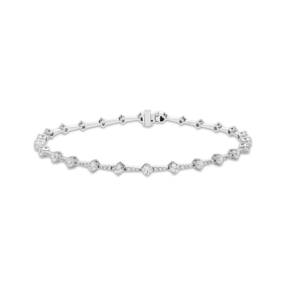 Milestones Diamond Station Bracelet 2 ct tw 10K White Gold 7.25"