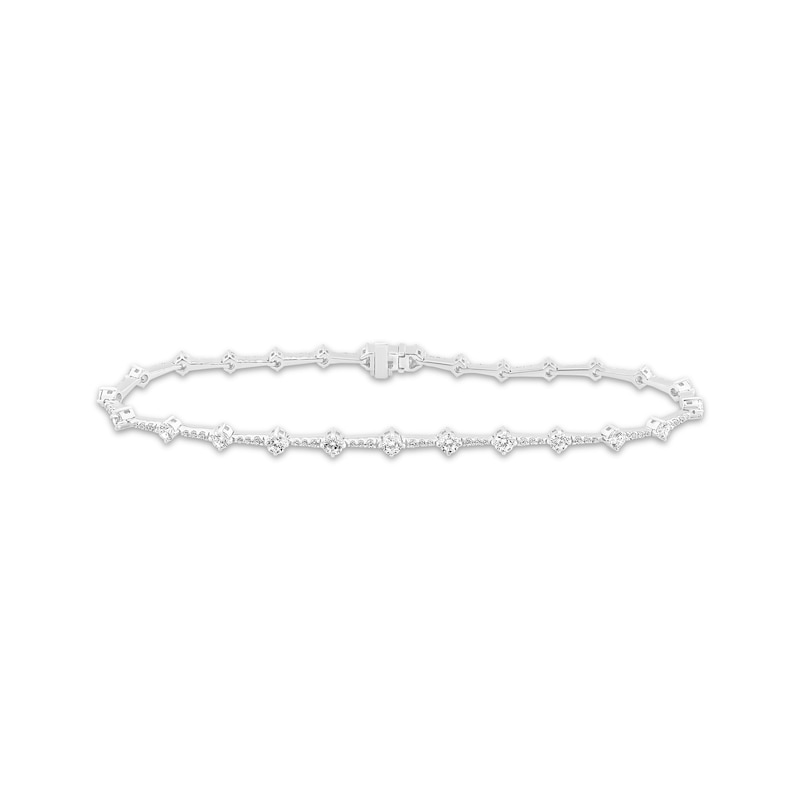 Main Image 1 of Milestones Diamond Station Bracelet 2 ct tw 10K White Gold 7.25"