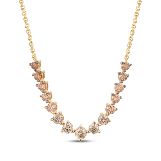 Le Vian Desert Diamonds Chocolate Ombré Necklace 1 ct tw 14K Honey Gold 19"