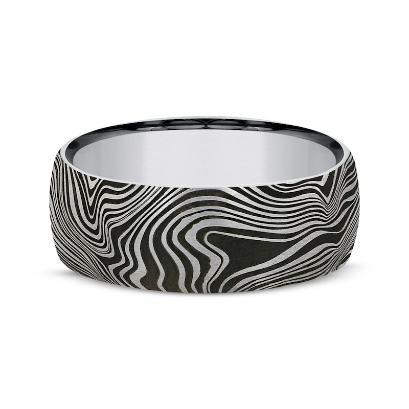 Main Image 3 of Now + Forever Men's Mokumé Gane-Look Wedding Band Tungsten Carbide 8mm