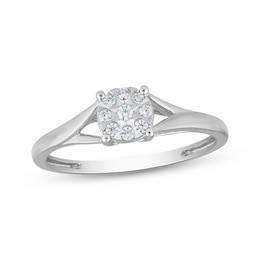 Multi-Diamond Promise Ring 1/10 ct tw 10K White Gold