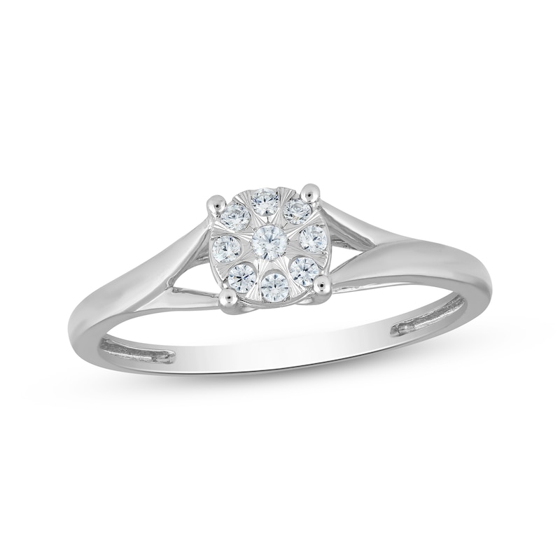 Main Image 1 of Multi-Diamond Promise Ring 1/10 ct tw 10K White Gold