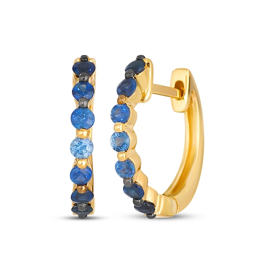 Le Vian Denim Ombré Sapphire Hoop Earrings 14K Honey Gold