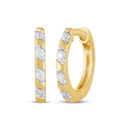 KAY Lab-Grown Diamonds Hoop Earrings 1/15 14K Yellow Gold-Plated Sterling Silver