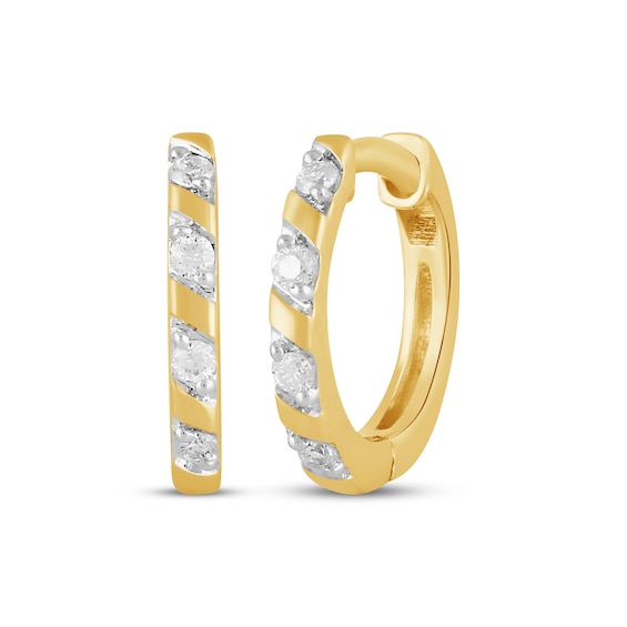 KAY Lab-Grown Diamonds Hoop Earrings 1/15 14K Yellow Gold-Plated Sterling Silver