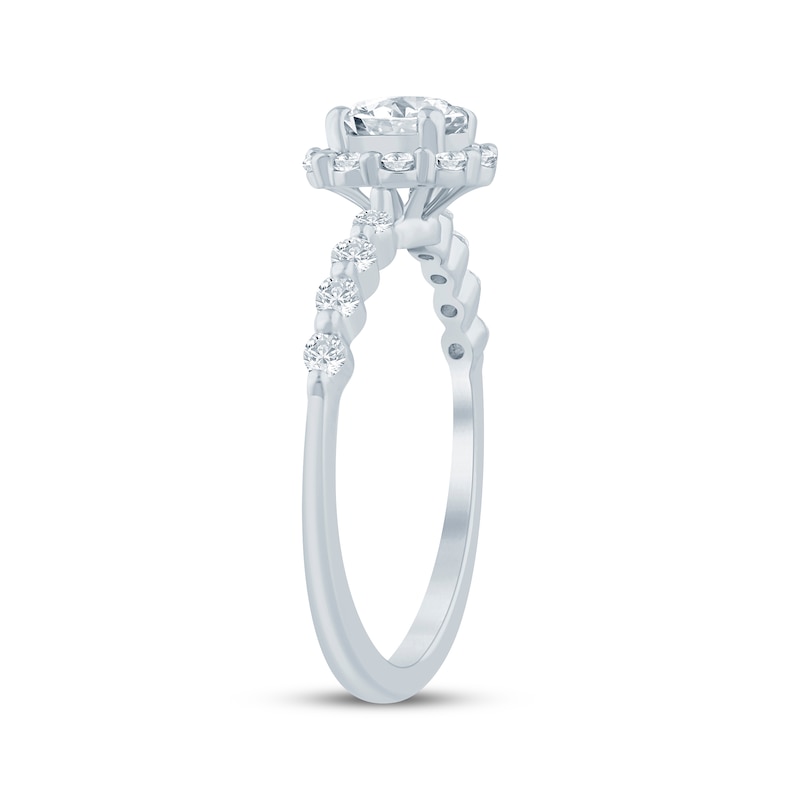 Main Image 2 of Now + Forever Lab-Grown Diamonds Round-Cut Halo Engagement Ring 1 ct tw 14K White Gold