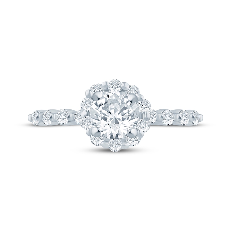 Main Image 3 of Now + Forever Lab-Grown Diamonds Round-Cut Halo Engagement Ring 1 ct tw 14K White Gold