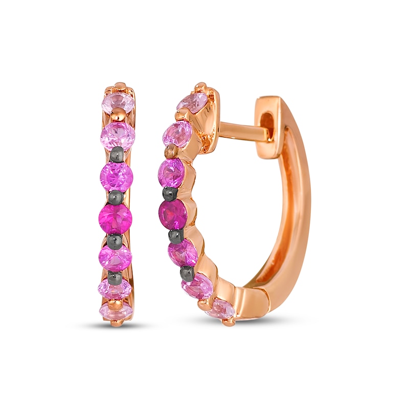 Main Image 1 of Le Vian Strawberry Ombré Hoop Earrings 14K Strawberry Gold