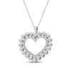 Thumbnail Image 2 of Cultured Pearl & White Lab-Created Sapphire Heart Necklace Sterling Silver 18"