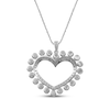 Thumbnail Image 3 of Cultured Pearl & White Lab-Created Sapphire Heart Necklace Sterling Silver 18"
