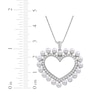Thumbnail Image 4 of Cultured Pearl & White Lab-Created Sapphire Heart Necklace Sterling Silver 18"