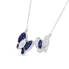 Thumbnail Image 2 of Marquise & Round-Cut Blue & White Lab-Created Sapphire Butterfly Necklace Sterling Silver 18"