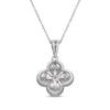 Thumbnail Image 3 of Cultured Pearl & White Lab-Created Sapphire Clover Necklace Sterling Silver 18"