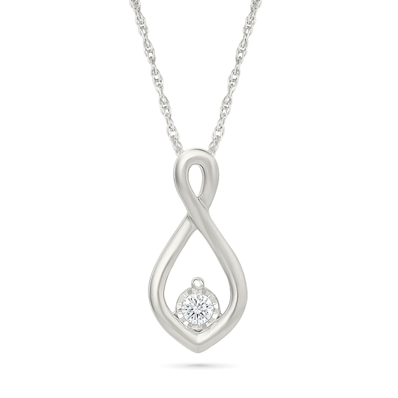 KAY Lab-Grown Diamonds Infinity Swirl Necklace 1/20 ct tw Sterling Silver